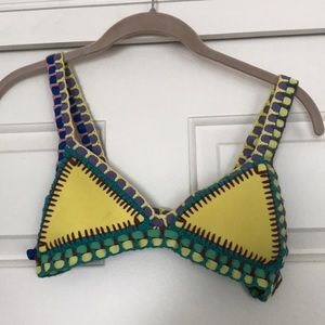 Yellow Crocheted Bikini top